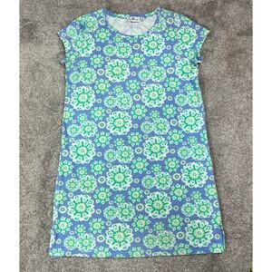 Vineyard Vines Blue & Green Floral T-shirt dress size Medium